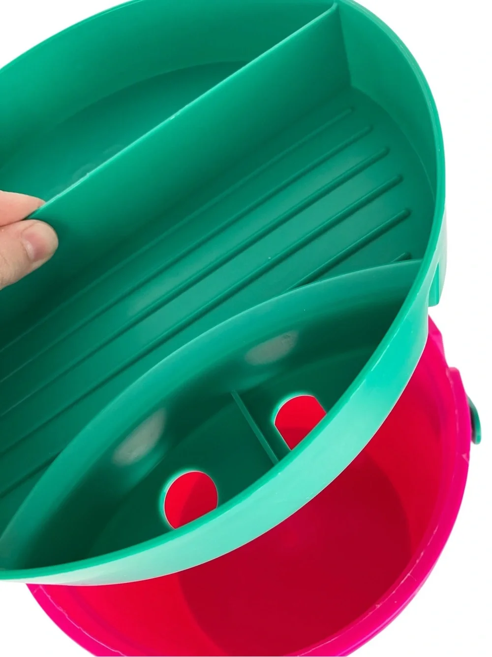 Retro 80s 90s Caboodles Round Large Shower Caddy Handled Bucket College Dorm